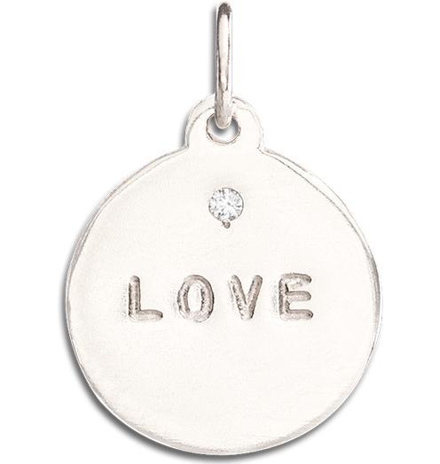 "Love" Disk Charm With Diamond