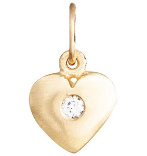 14k Yellow Gold Small Hollow Heart Charm 