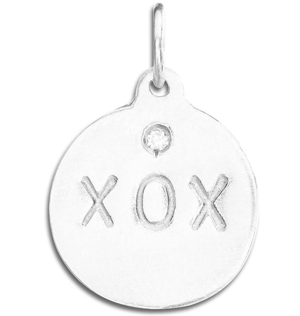 "XOX" Disk Charm With Diamond