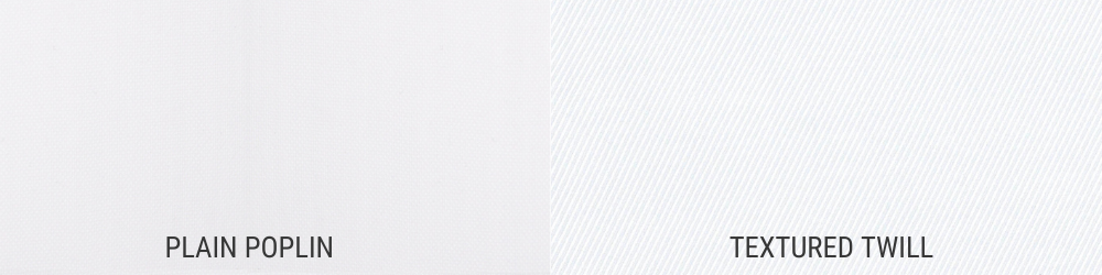 White fabric - plain poplin and textured twill