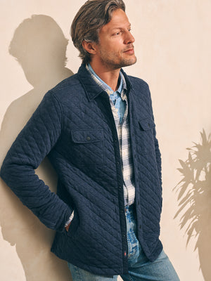 Epic Quilted Fleece CPO - Navy Melange | Faherty Brand