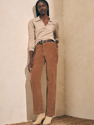 Women's Wide-Leg Corduroy Pants - Relaxed-fit, Lightweight and