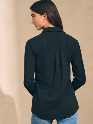 Legend™ Sweater Shirt - Heathered Black Twill | Faherty Brand