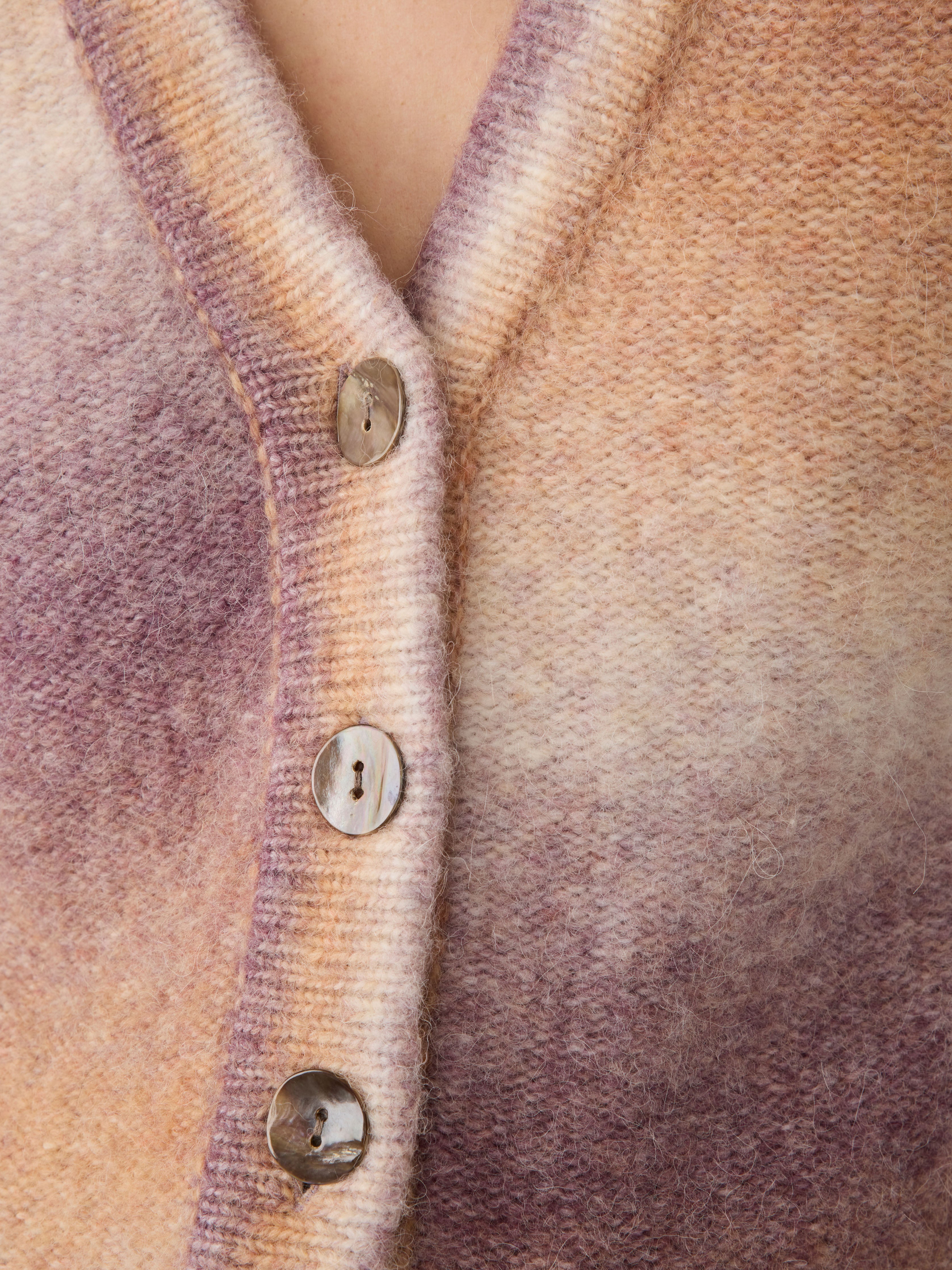 Faherty Seaside Spacedye Cardigan In Amethyst Dusk