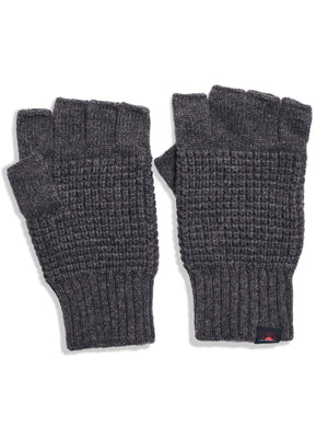 Fingerless Merino Wool Gloves Charcoal / One Size