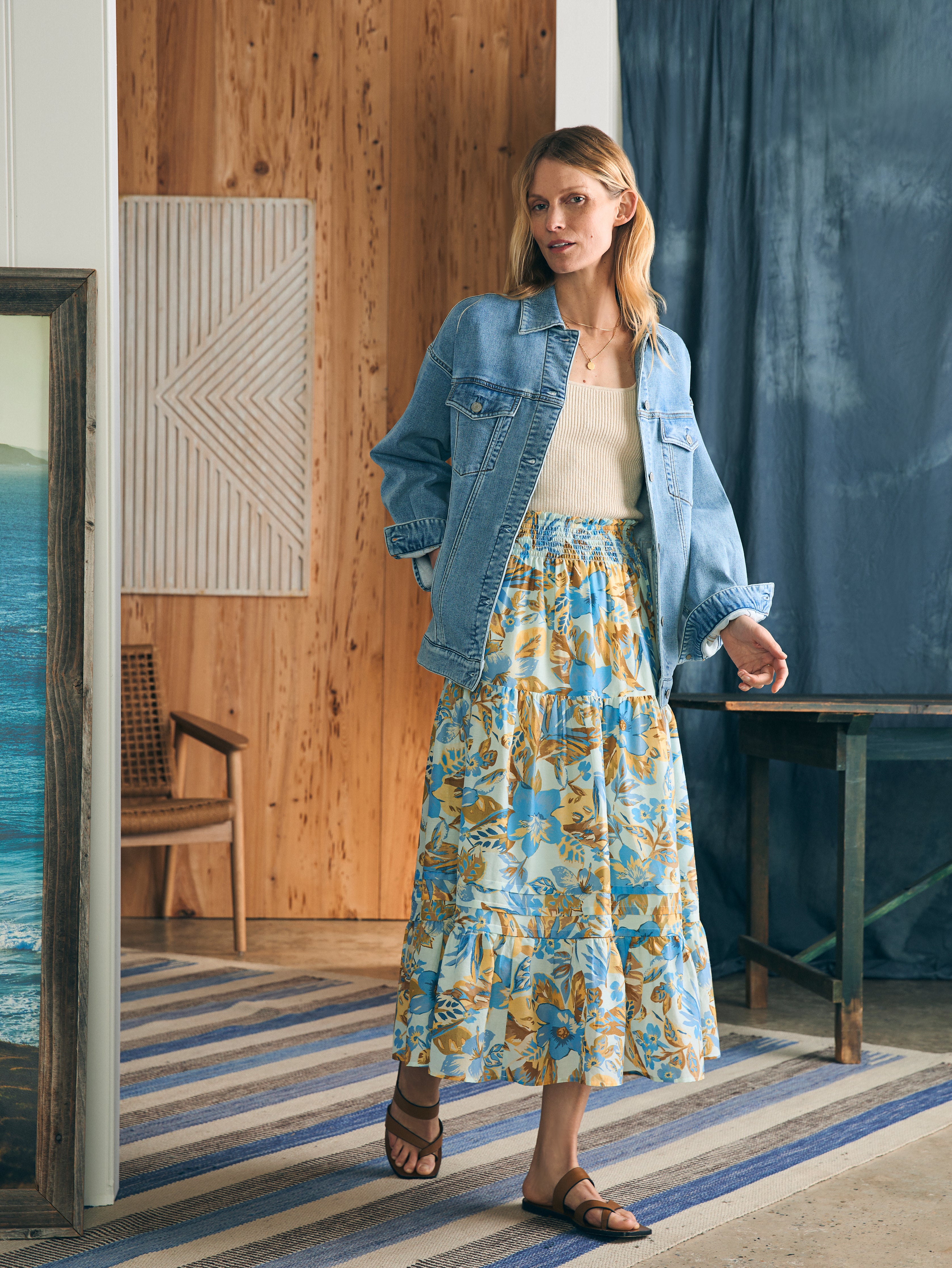Shop Faherty Ivy Skirt In Paradise Blossom