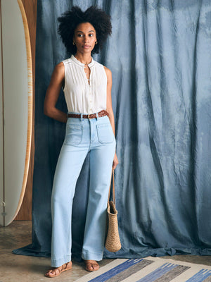 Willa Sleeveless Top - White | Faherty Brand