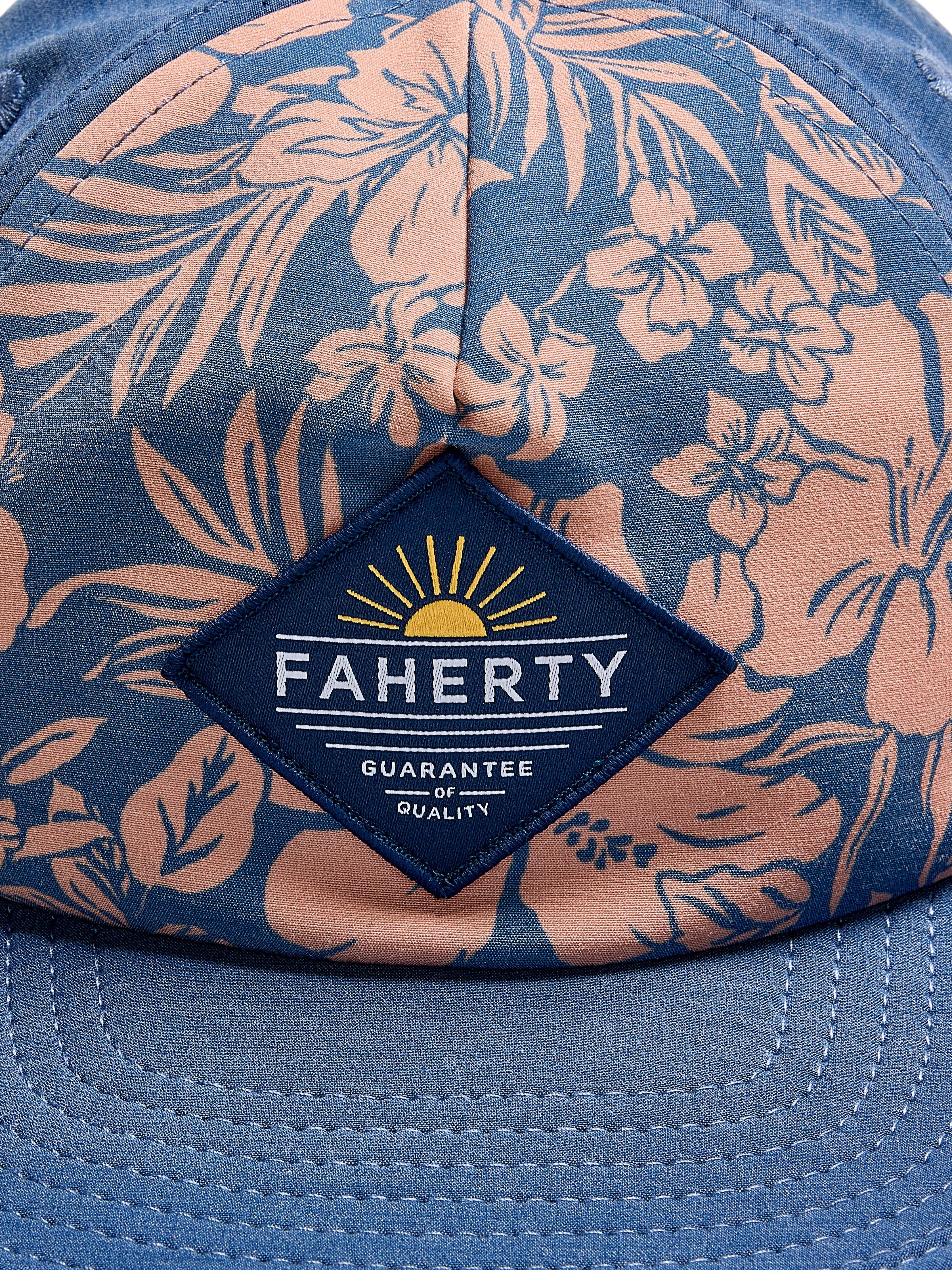 Shop Faherty All Day Hat In Coral Floral Clay/horizon