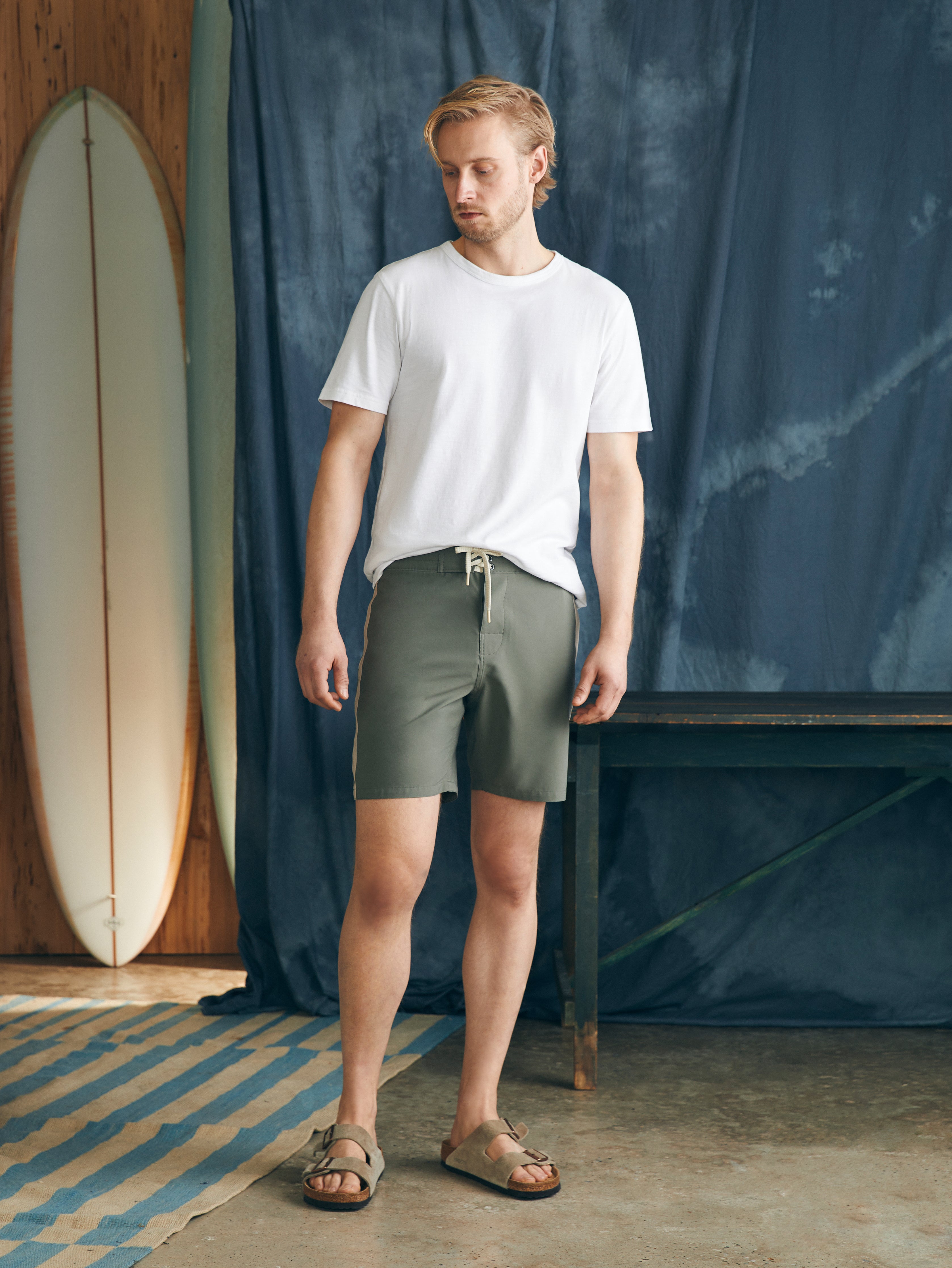 Shop Faherty Sunwashed Boardshort In Light Pine