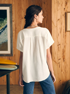 Dream Cotton Gauze Desmond Top - White