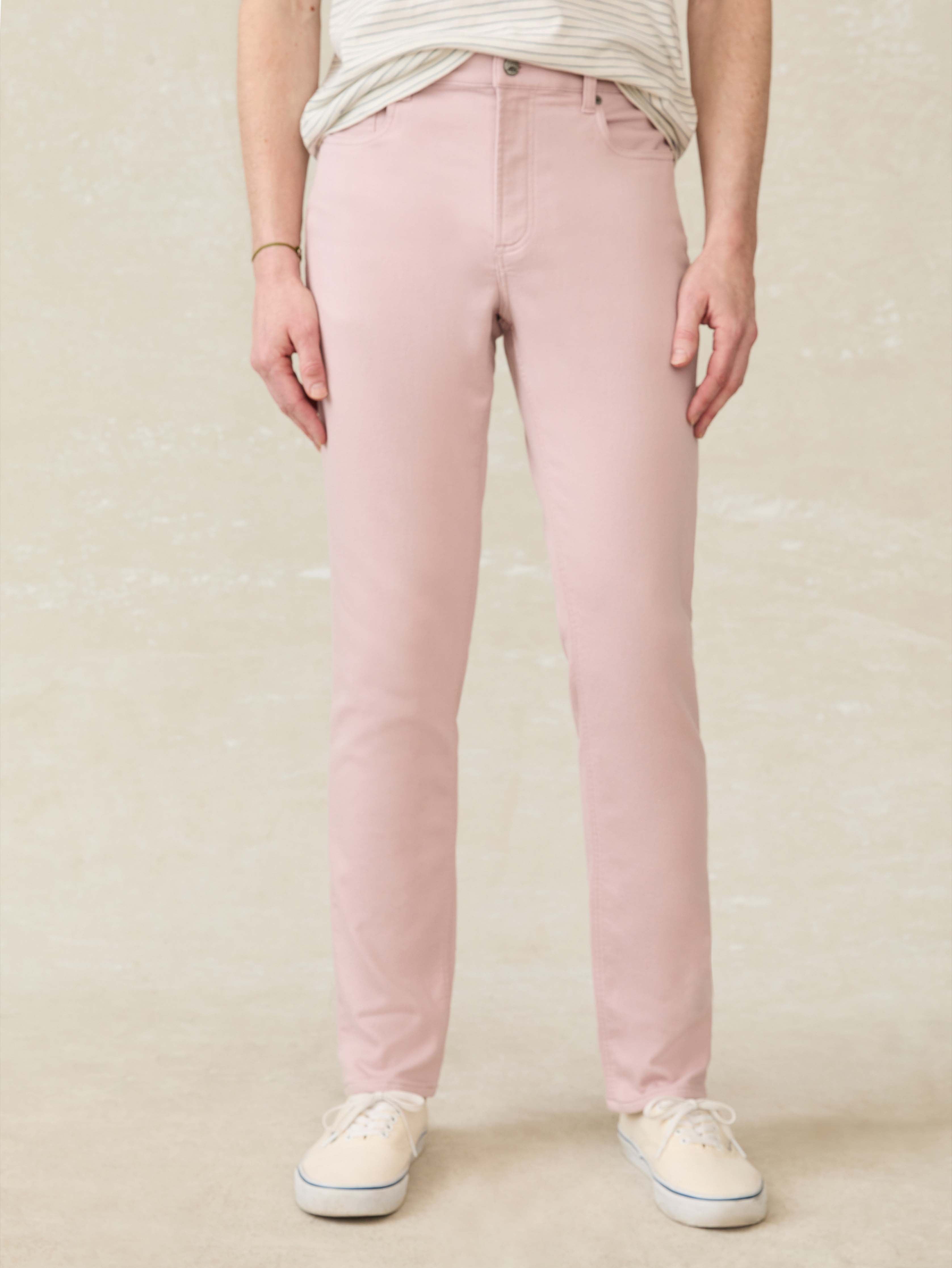 Faherty Stretch Terry 5-pocket Pants In Spring Quartz