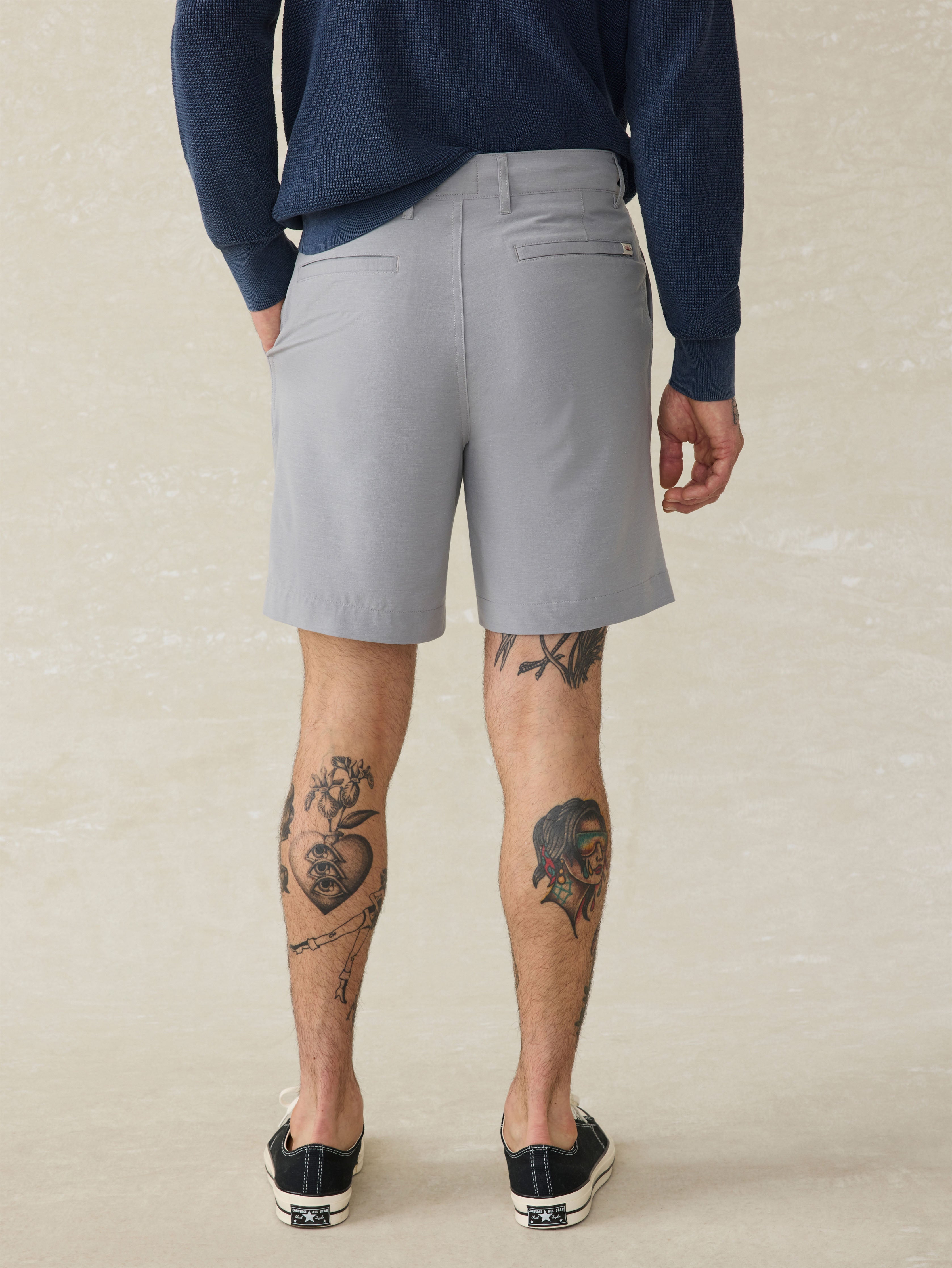 Faherty Regular Fit 9 Inch Shorts In Ice Grey