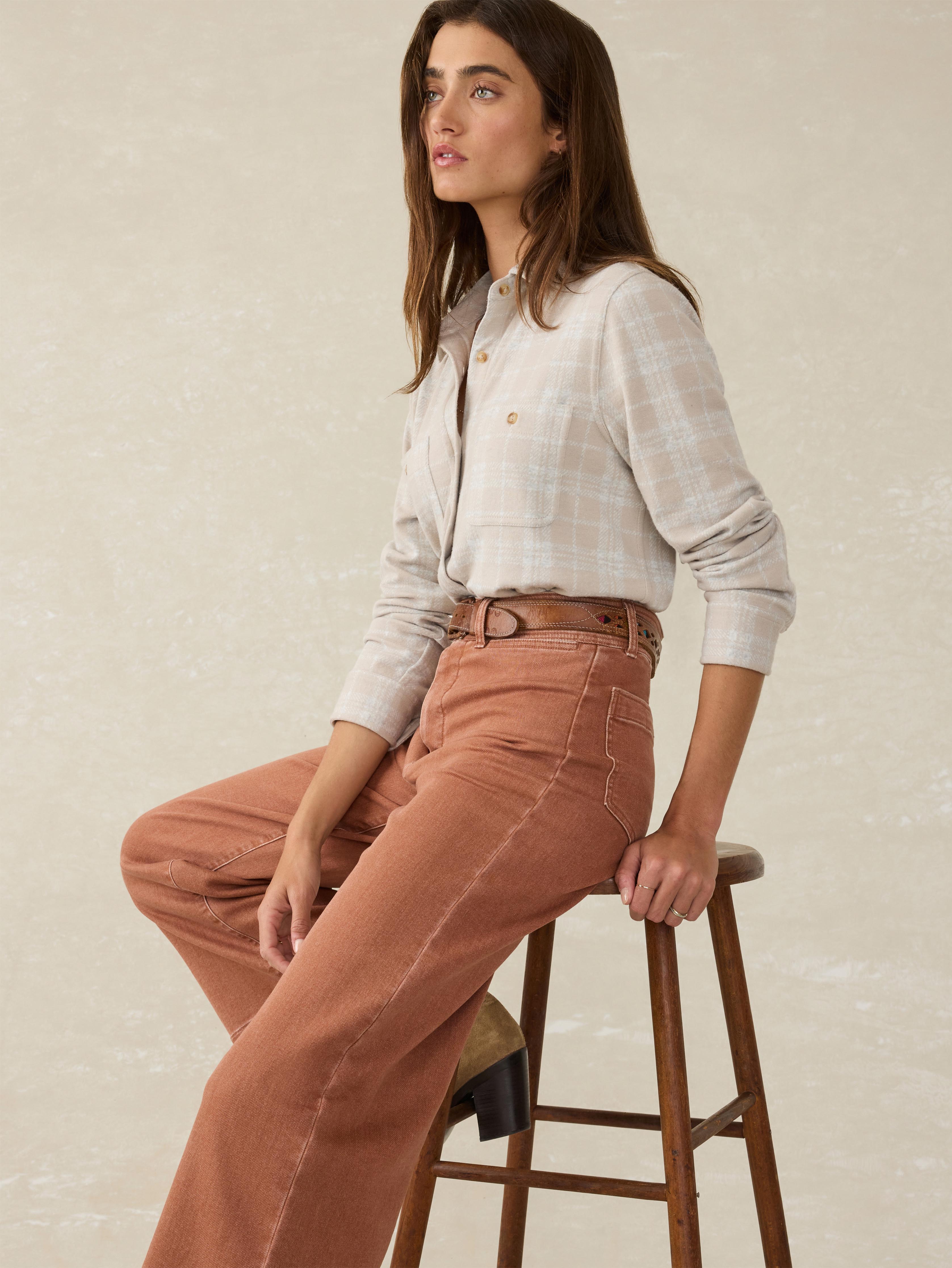 Faherty Legend Sweater Shirt In Desert Plains Plaid