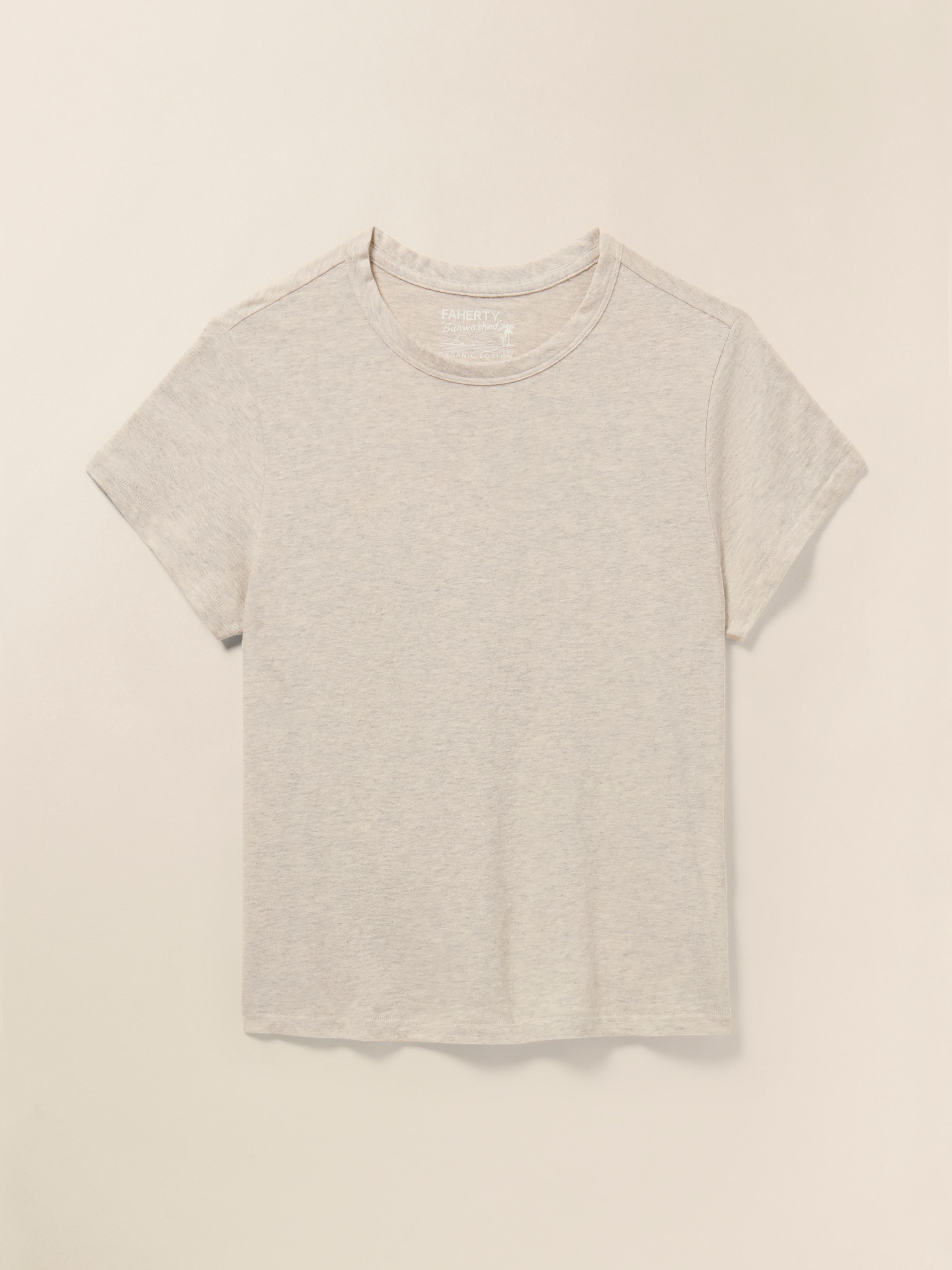 Faherty Sunwashed Regenerative Cotton Essential T-shirt In Island Dune Heather