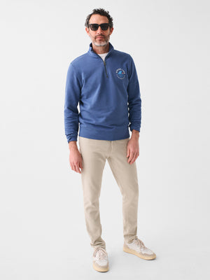 Spring Lake Long-Sleeve Terry Quarter Zip - Faded Navy