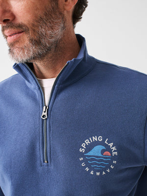 Spring Lake Long-Sleeve Terry Quarter Zip - Faded Navy | Faherty Brand