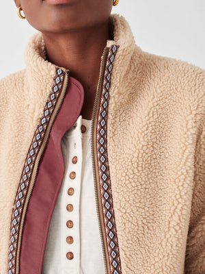 Ashbury High Pile Fleece Jacket - Dark Cream | Faherty Brand