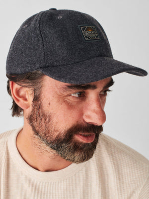 Faherty Men's Wool Baseball Hat - Grey Heather, 100% Wool/Leather