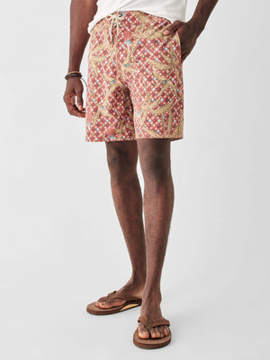 FAHERTY Long-Length Printed Recycled Swim Shorts for Men