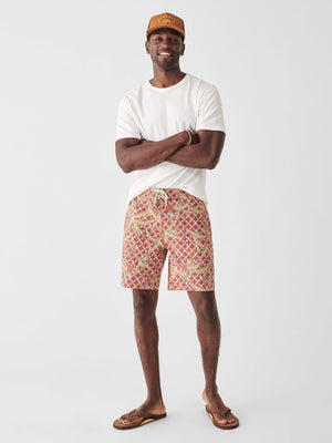 FAHERTY Long-Length Printed Recycled Swim Shorts for Men