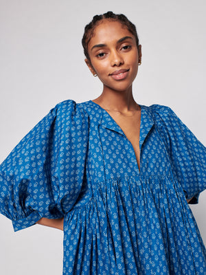 Lyla Dress - Indigo Gobi Floral | Faherty Brand