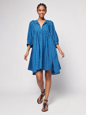 Lyla Dress - Indigo Gobi Floral | Faherty Brand