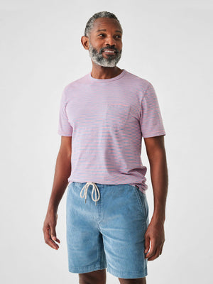 Short-Sleeve Indigo Pocket Tee - Salt Wash Pink | Faherty Brand