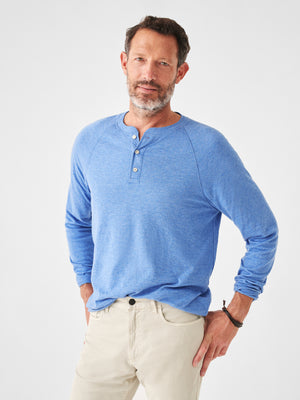 Raceday 3/4 sleeve Henley - Heather