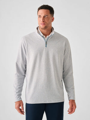 Movement™ Quarter Zip - Mountain Grey Feeder Stripe | Faherty Brand