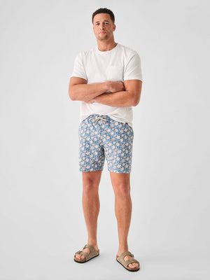 FAHERTY Long-Length Printed Recycled Swim Shorts for Men