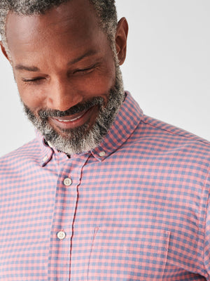 Stretch Oxford Shirt - Blue Rose Gingham | Faherty Brand