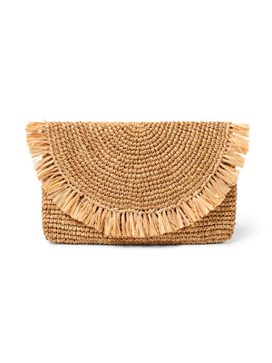 Frou Frou Natural Raffia Fringe Clutch – Arabella