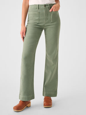 Stretch Terry Slim Wide Leg Pant - Sea Spray | Faherty Brand