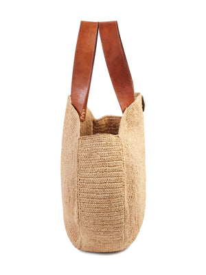 Faherty Women's Round Straw Tote Bag