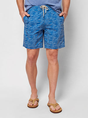 FAHERTY Long-Length Printed Recycled Swim Shorts for Men