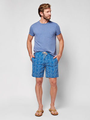 FAHERTY Long-Length Printed Recycled Swim Shorts for Men