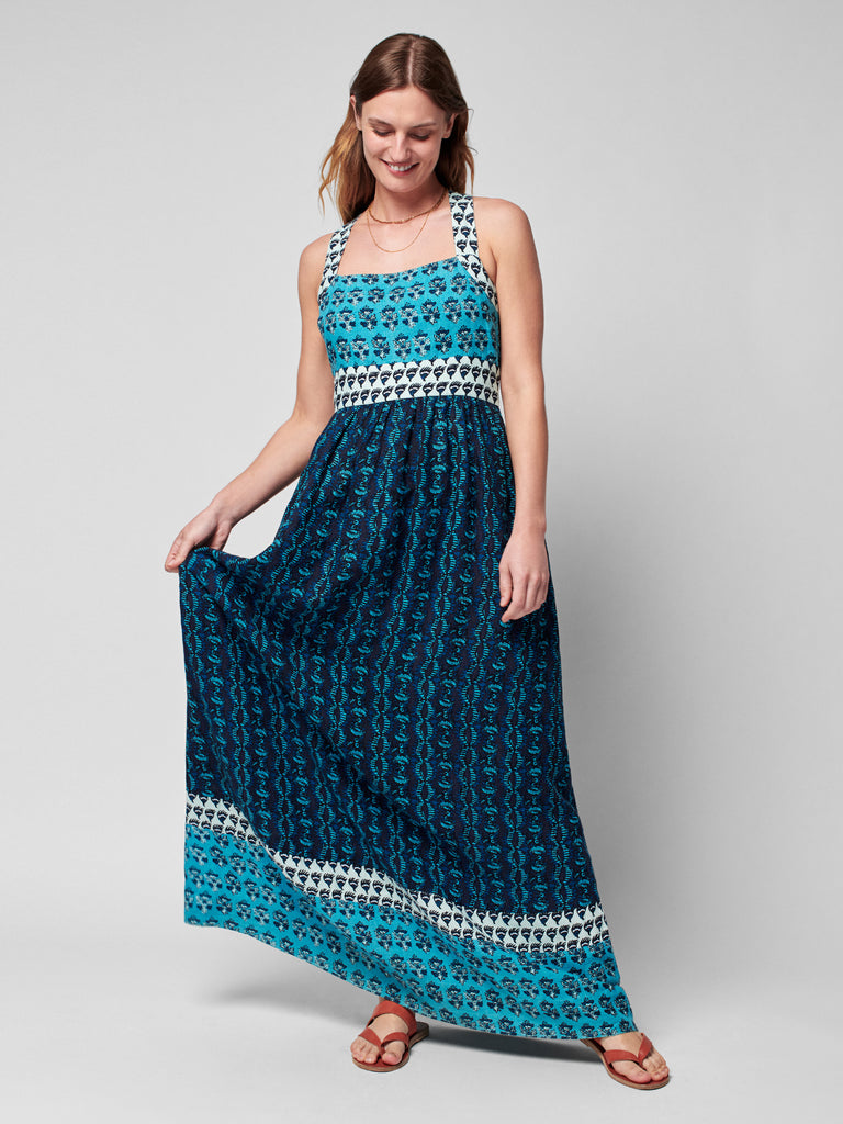 Gracie Linen Dress - Blue Bali Bloom | Faherty Brand