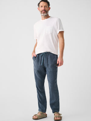 BARCO WHITE LINEN DRAWSTRING PANTS  SEPIA STORIES