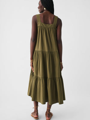 Marina Seersucker Dress - Military Olive | Faherty Brand