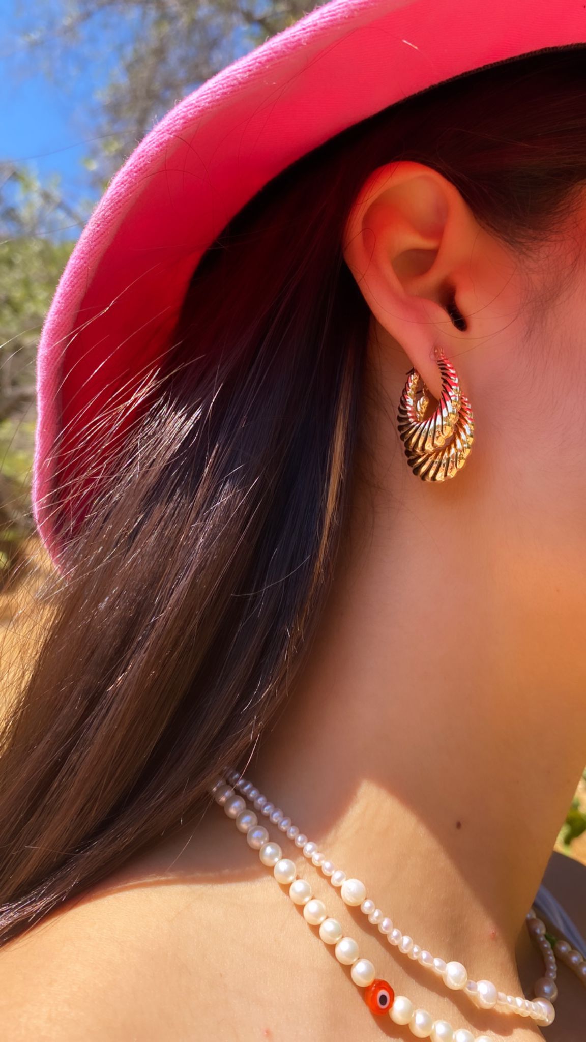 14K Yellow Gold 90's Inspired Hoops