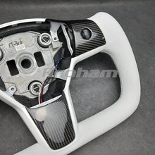 Load image into Gallery viewer, For Tesla Yoke Steering Wheel White Leather and Special Design For Model 3 Model Y 2017-2022

