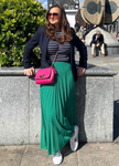 Pale Pink Pleated Maxi Skirt