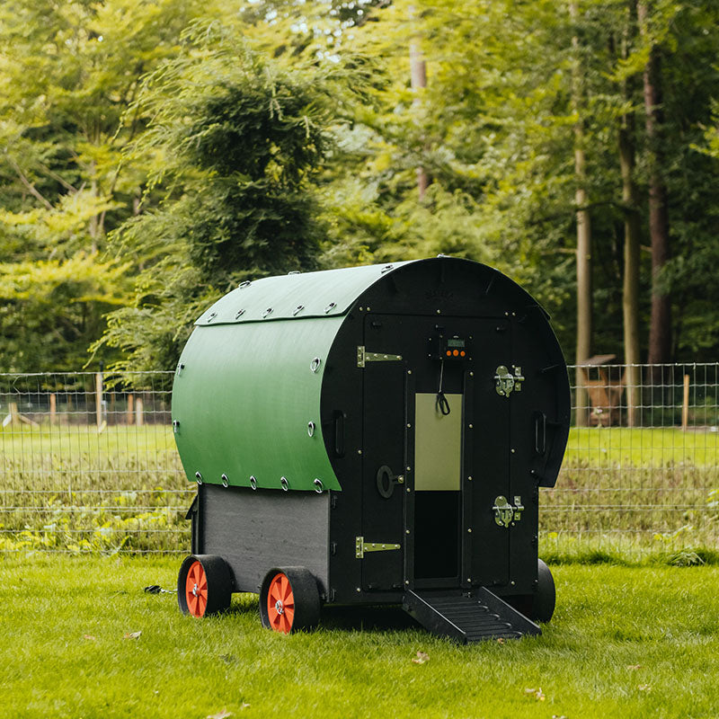 twijfel vrachtauto Door Kunststof Kippenhok Wagon Nestera - 116x1177x133cm– Kippenvilla.nl