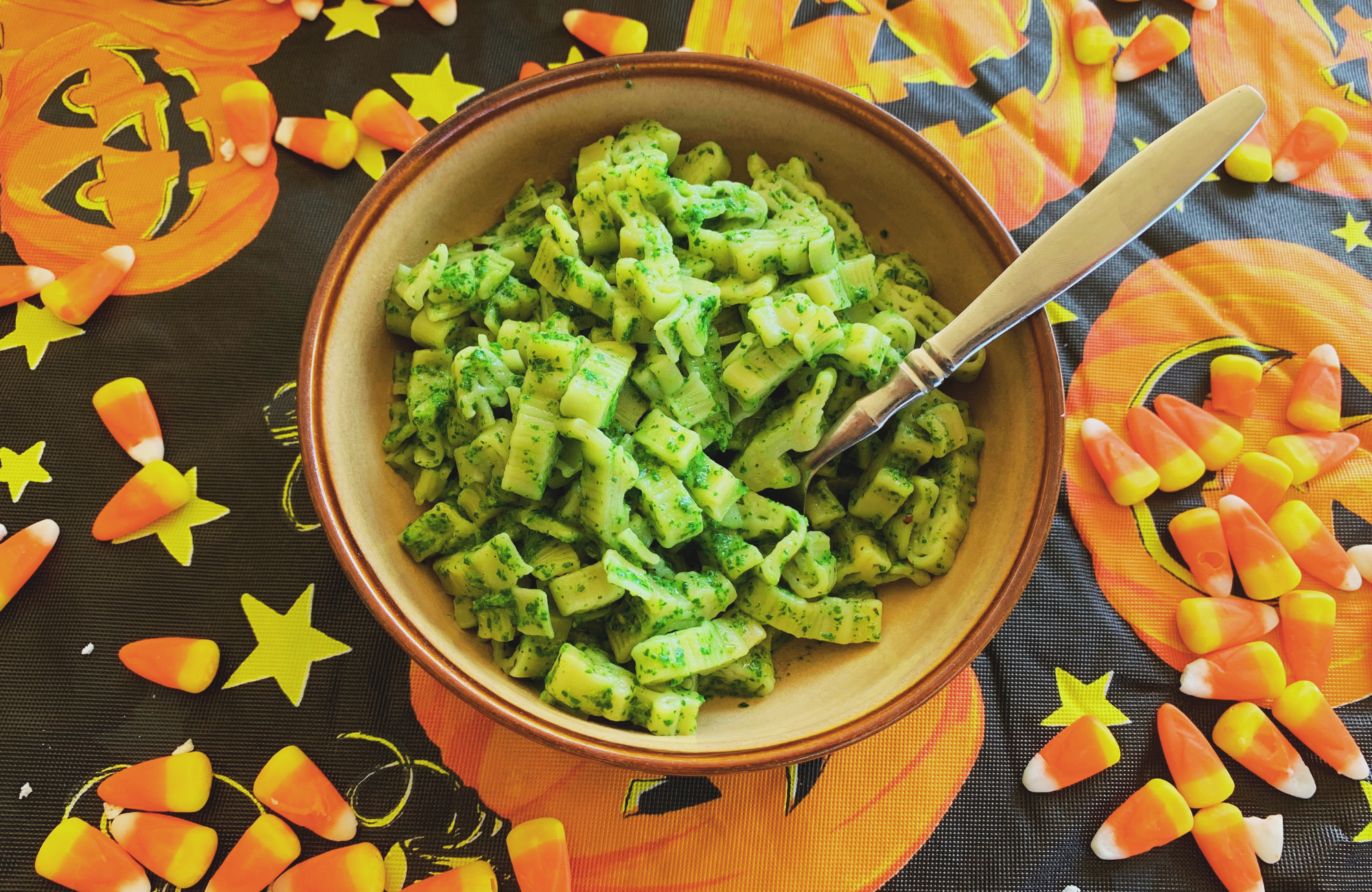 Spinach Pasta Halloween Pasta 1