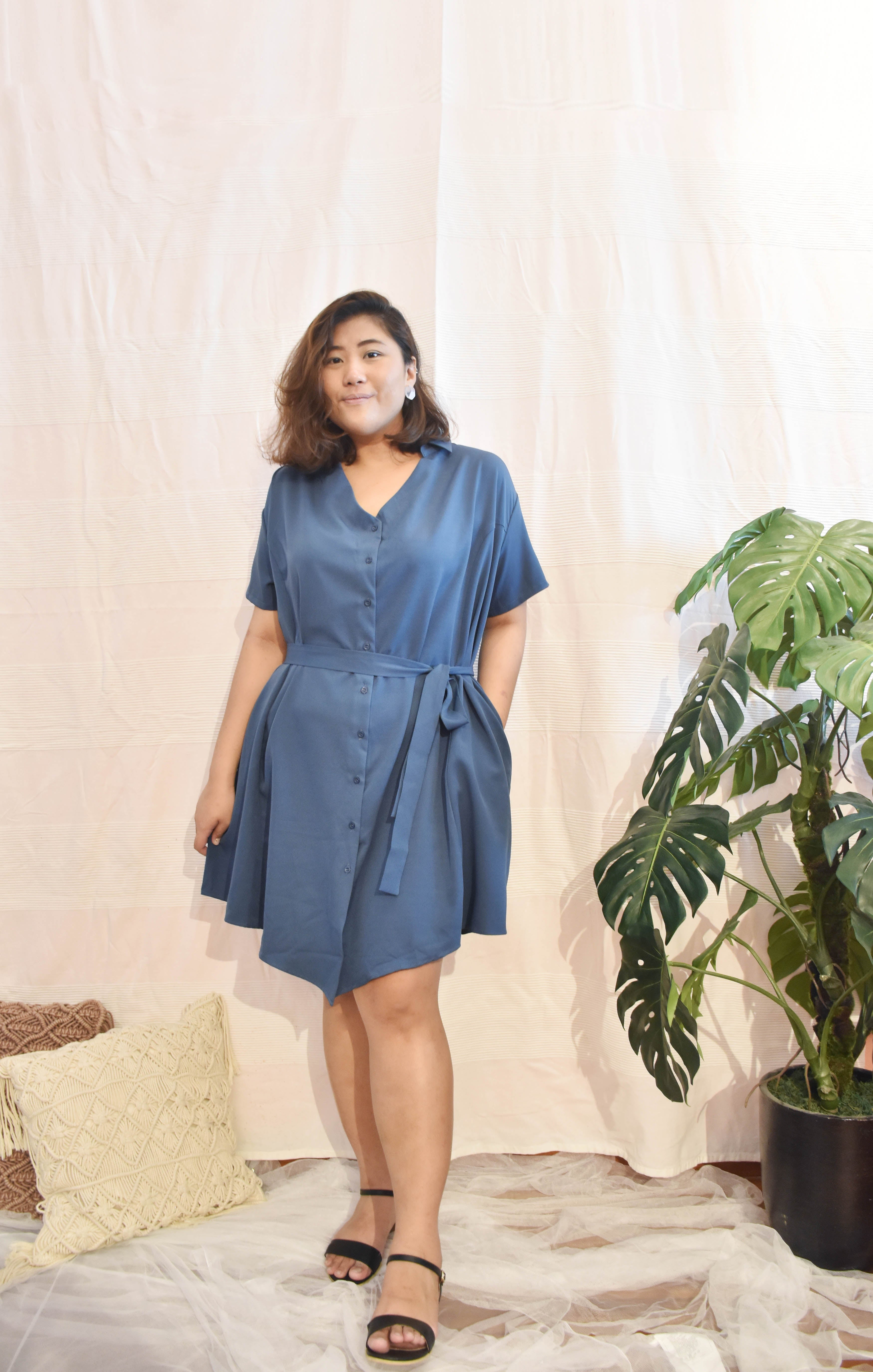 blue t shirt dress plus size