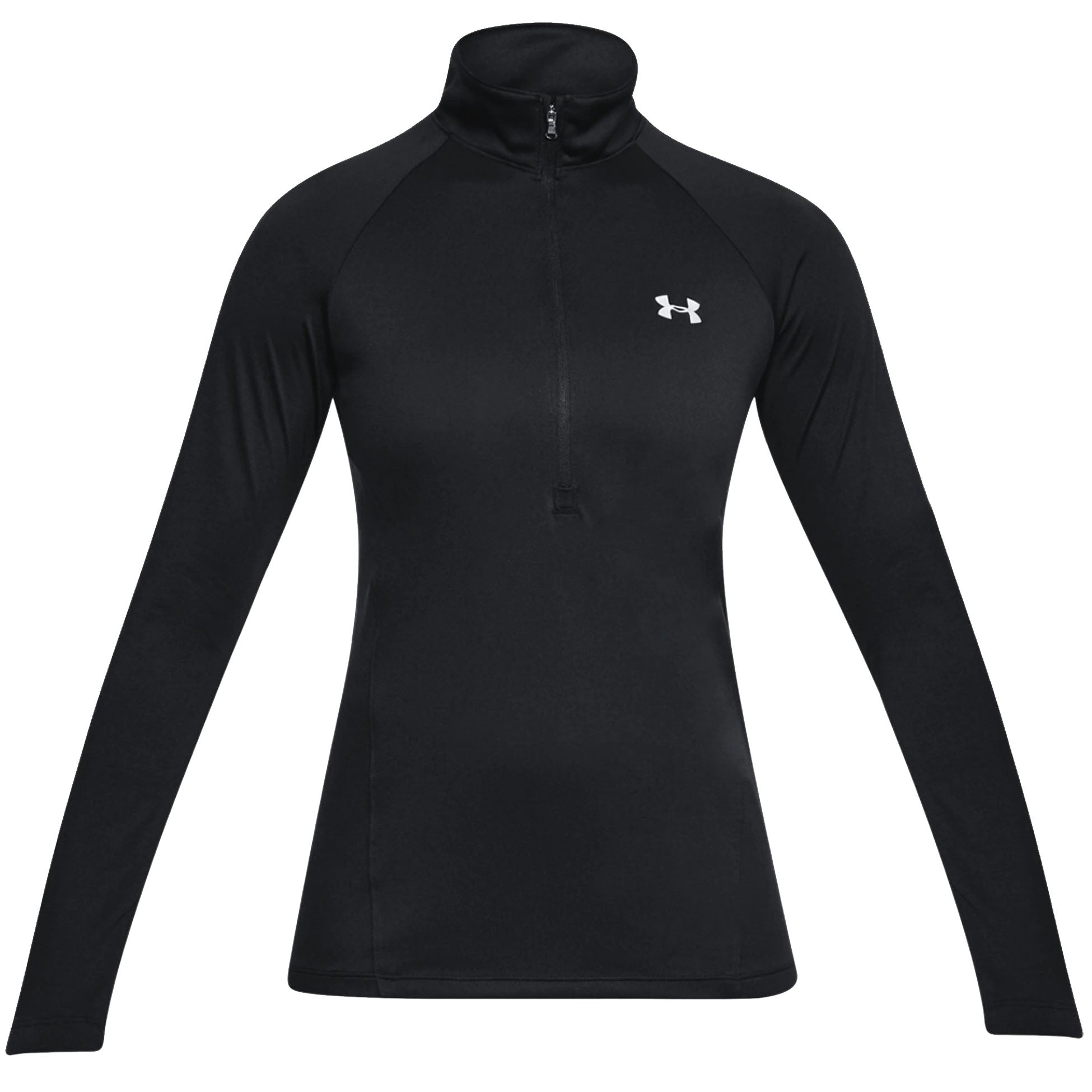 Under Armour Womens Tech Twist Half Zip T-Shirt - Black / White, 1320126-001