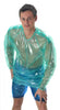 Langarm PVC Shirt zum Knöpfen (PW318) grün transparent