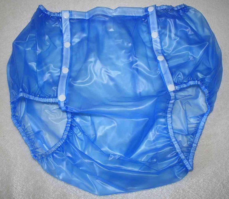 PVC Knöpfer Windelhose Gummihose adult baby (PA59) blau transparent ...