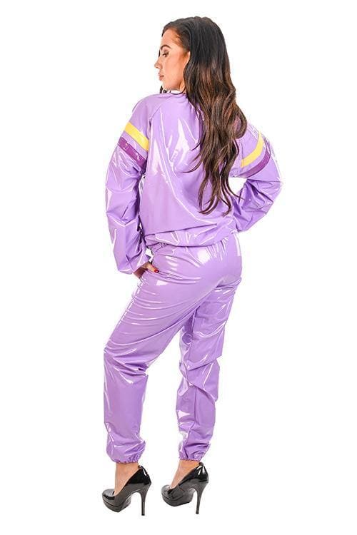 PVC sweat sauna suit 2-piece purple - in stock – Plastikwäsche zum ...