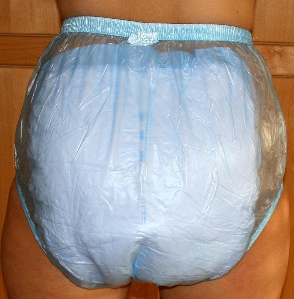 Pvc Adult Baby Incontinence Diaper Pants Rubber Pants Blue Transparent 5B3